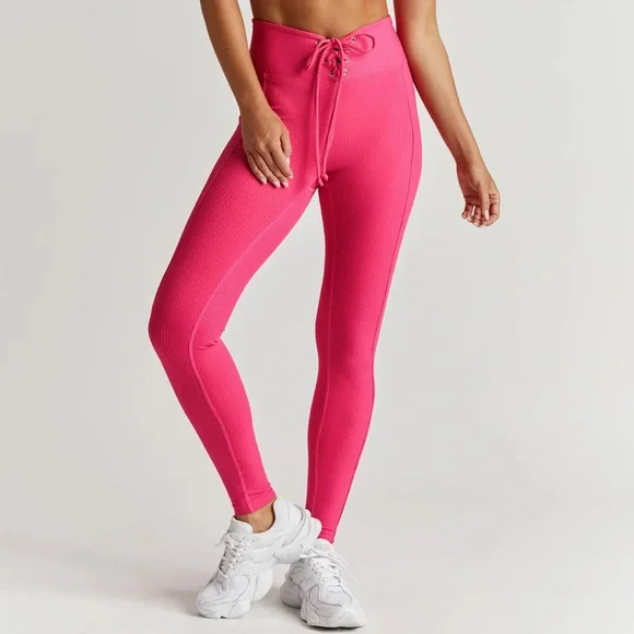 Year of Ours Ribbed Football Leggings Tie Waist - Picture 1 of 8